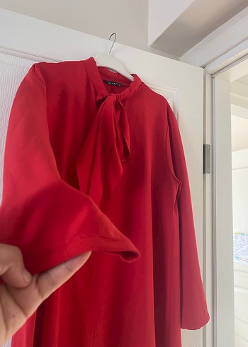 Kırmızı Uzun Tunik - Görsel 3