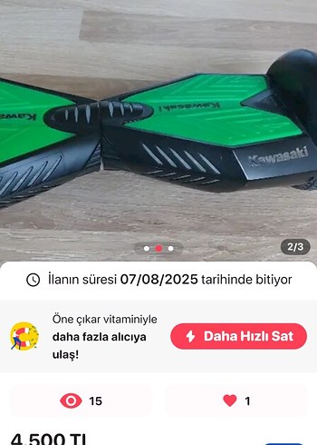 Kawasaki Yeşil howerboard - Görsel 2