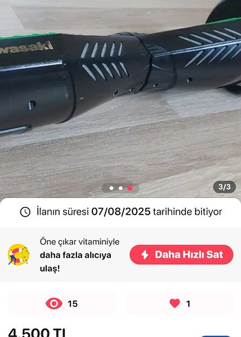 Kawasaki Yeşil howerboard - Görsel 3