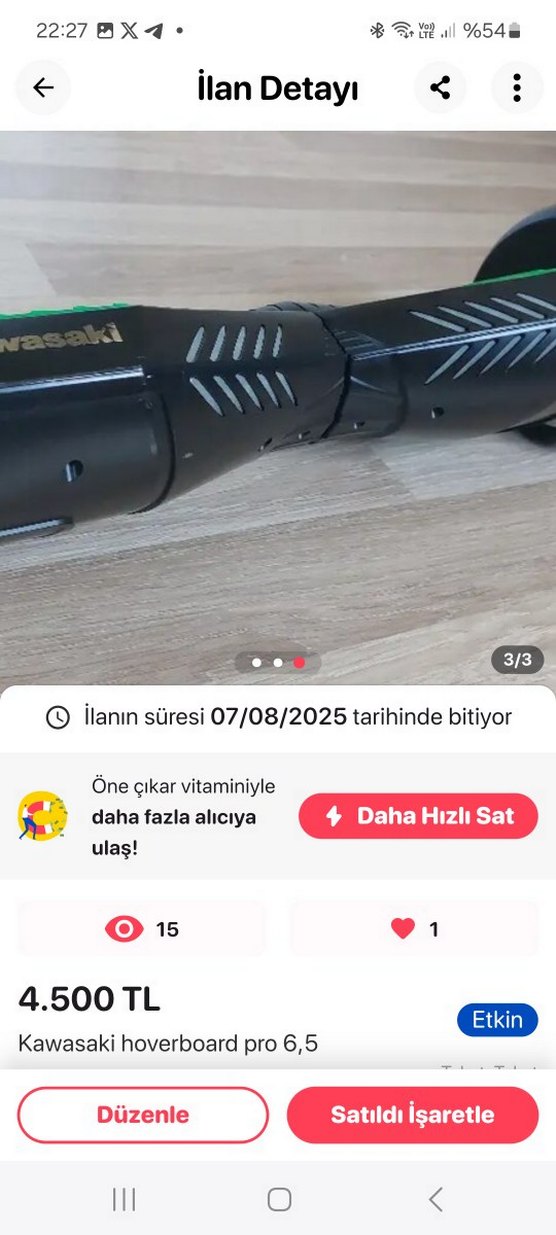 Kawasaki Yeşil howerboard - Görsel 3