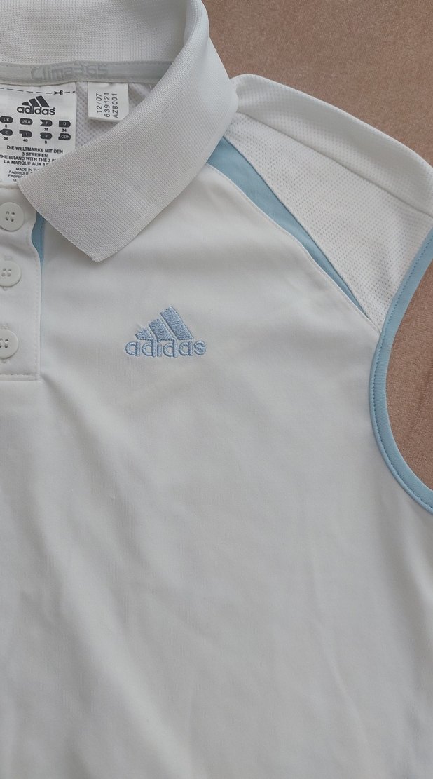 kadin Adidas beyaz kolsuz polo tişört - Görsel 2