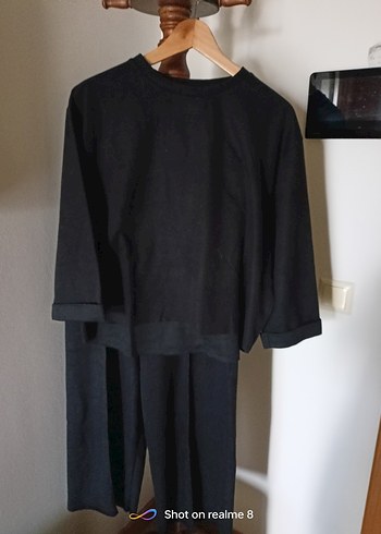 Siyah triko bayan pantalon takım şahane - Görsel 7