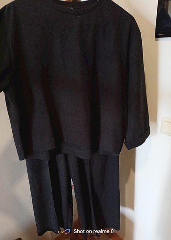 Siyah triko bayan pantalon takım şahane - Görsel 11