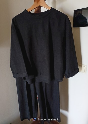 Siyah triko bayan pantalon takım şahane - Görsel 10