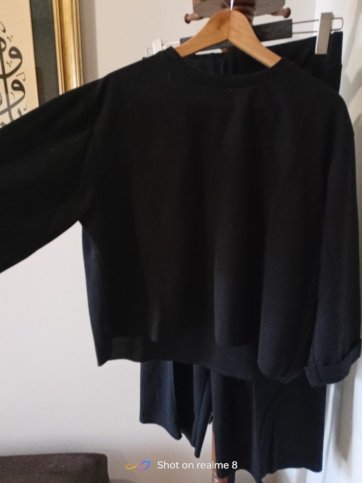 Siyah triko bayan pantalon takım şahane  - Görsel 4