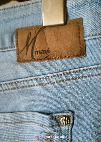 fermuarli Mavi Denim Kadın Pantolon şahane klasik model - Görsel 7