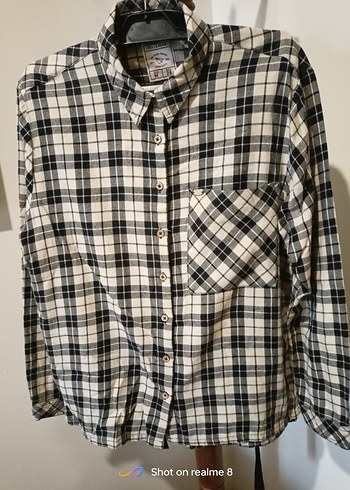 Gri Ekose Kadın Gömlek Düğmeli Midi Boy - Görsel 16