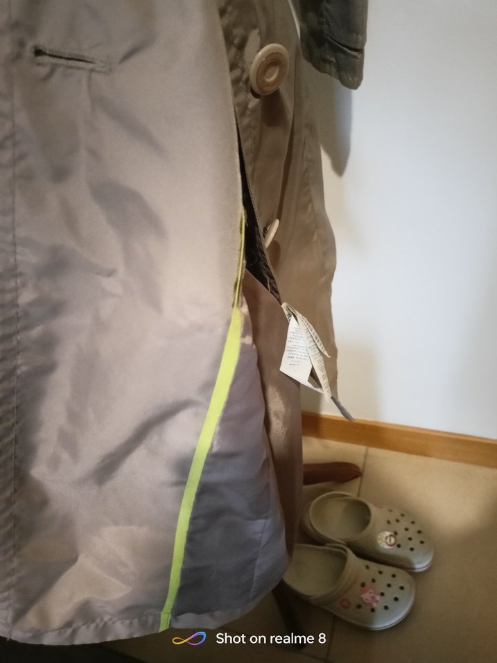 Düğmeli Bej Kadın Trençkot - Görsel 3