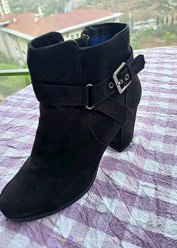 Bershka 37 numara nubuk siyah bayan şahane bot yeni - Görsel 5