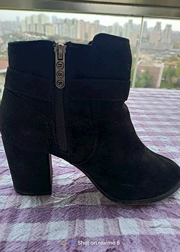 Bershka 37 numara nubuk siyah bayan şahane bot yeni - Görsel 17