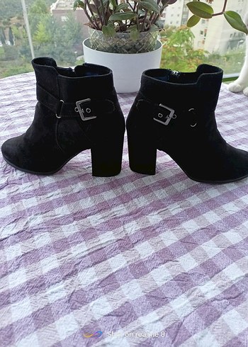 Bershka 37 numara nubuk siyah bayan şahane bot yeni - Görsel 8