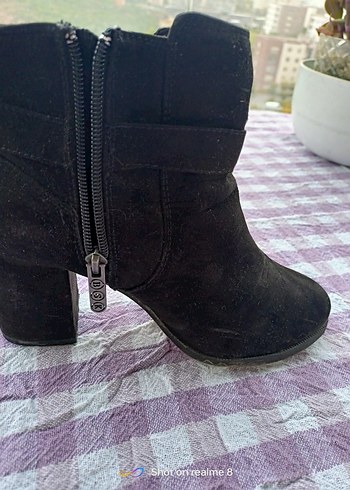 Bershka 37 numara nubuk siyah bayan şahane bot yeni - Görsel 13