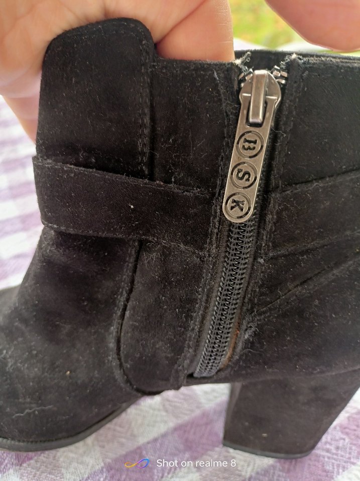 Bershka 37 numara nubuk siyah bayan şahane bot yeni - Görsel 4