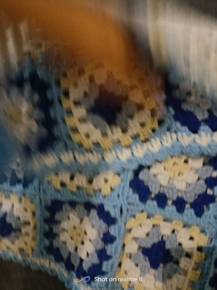 Pastel Mavi Kareli Örgü dekoratif el örgü yastık kılıfı şahane - Görsel 2