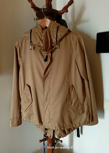 Bej Kadın Keten Düğmeli Ceket - Görsel 17