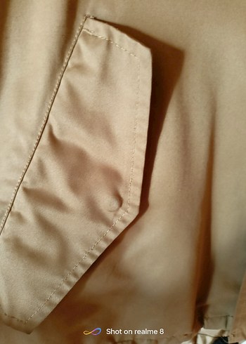 Bej Kadın Keten Düğmeli Ceket - Görsel 16