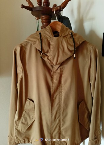 Bej Kadın Keten Düğmeli Ceket - Görsel 4