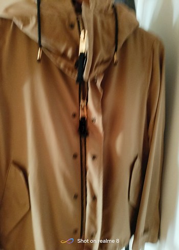 Bej Kadın Keten Düğmeli Ceket - Görsel 11