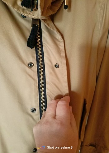 Bej Kadın Keten Düğmeli Ceket - Görsel 20