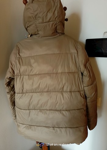 Bej Fermuarlı Kadın Kışlık bu sezon mont - Görsel 4