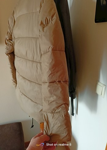 Bej Fermuarlı Kadın Kışlık bu sezon mont - Görsel 5