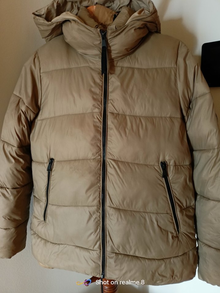 Bej Fermuarlı Kadın Kışlık bu sezon mont - Görsel 3