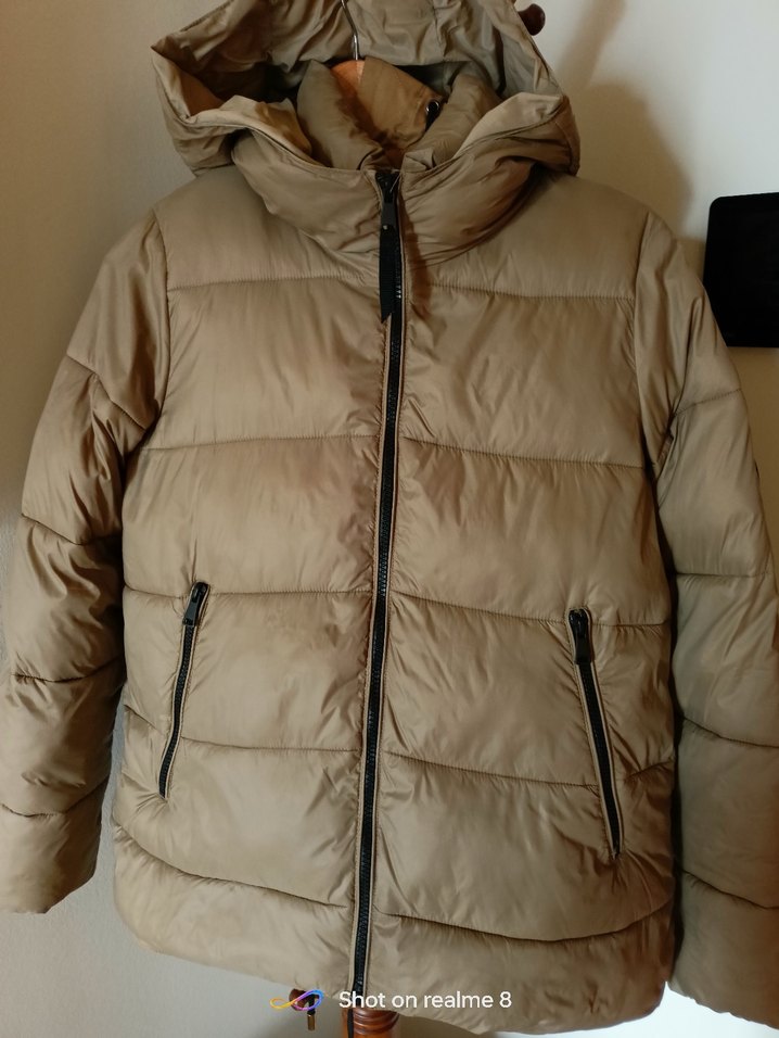 Bej Fermuarlı Kadın Kışlık bu sezon mont - Görsel 2