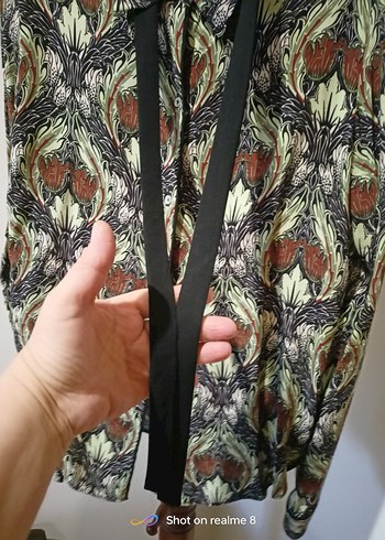 Kadın Çok Renkli Bohem Şal desen gömlek - Görsel 4