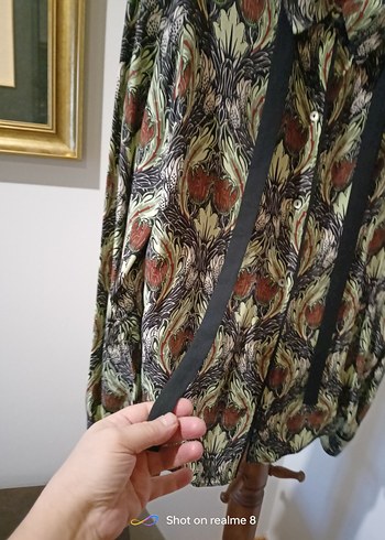 Kadın Çok Renkli Bohem Şal desen gömlek - Görsel 5