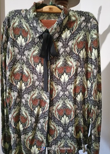 Kadın Çok Renkli Bohem Şal desen gömlek - Görsel 14