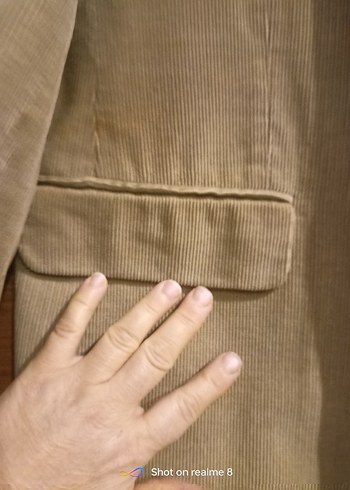 Bej Kadife erkek 44 beden tarz ceket - Ana görsel