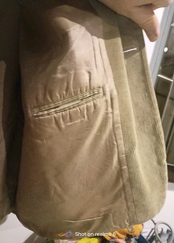 Bej Kadife erkek 44 beden tarz ceket - Görsel 8