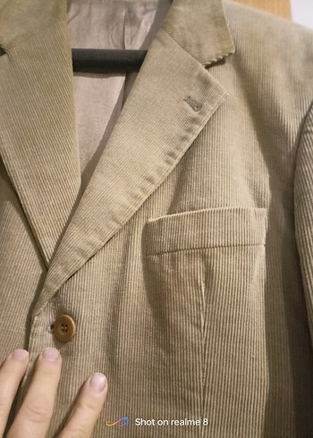 Bej Kadife erkek 44 beden tarz ceket - Görsel 12