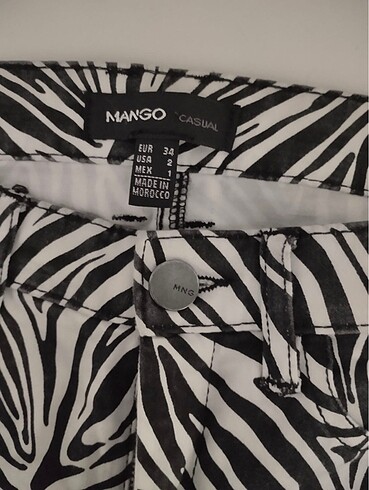 MANGO Zebra Desenli Mom Jean XS
