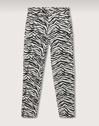xs Beden siyah Renk MANGO Zebra Desenli Mom Jean XS