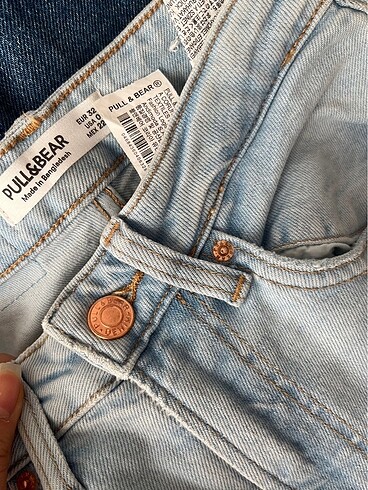 Pull and Bear PULL&BEAR buz mavisi yırtık mom jean