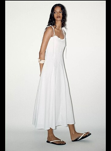 Zara #zara fırfırlı poplin #elbise