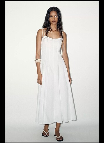 #zara fırfırlı poplin #elbise