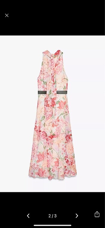 Zara Zara çiçek desenli midi elbise