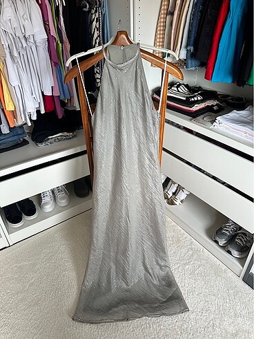Zara halter yaka midi elbise