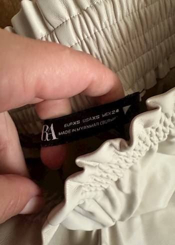 Zara yüksek bel deri pantolon - Görsel 5