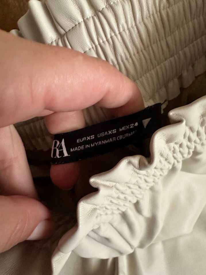 Zara yüksek bel deri pantolon - Görsel 5