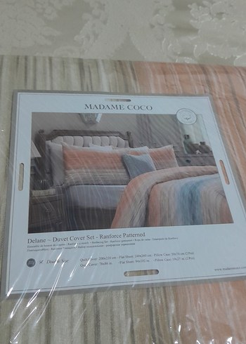 Bej ve Gri Desenli Nevresim Takımı - Görsel 2