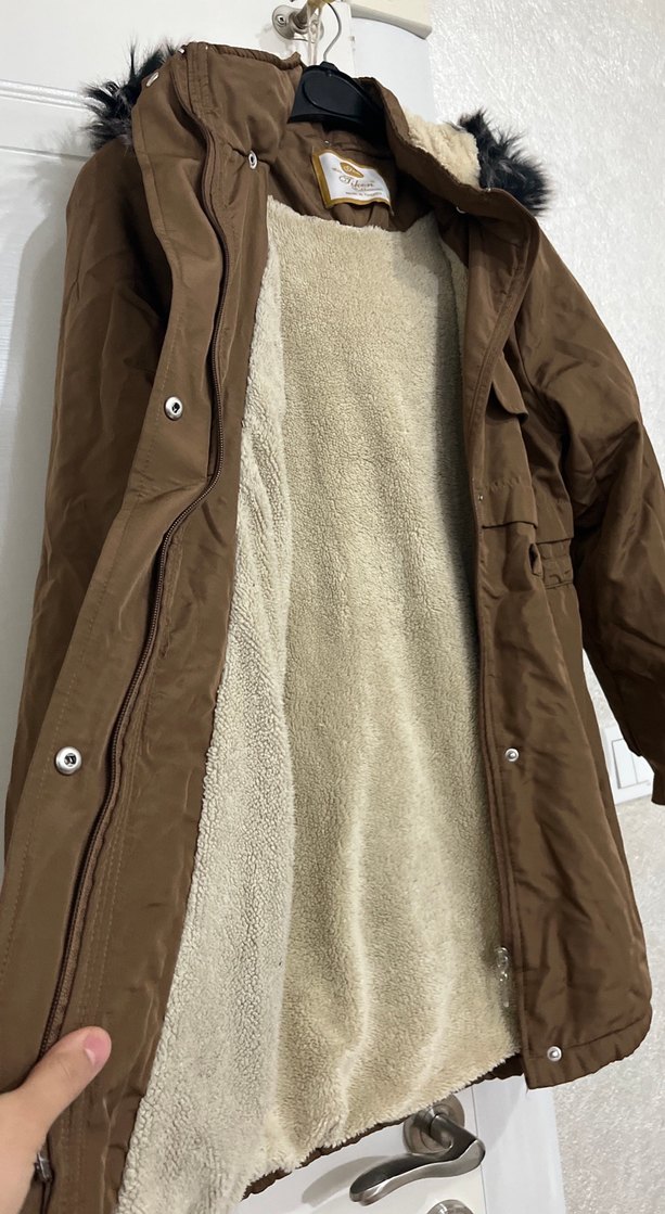 Kahverengi Kürklü Kadın Kışlık Mont - Görsel 2
