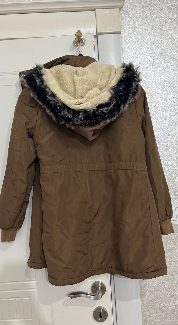 Kahverengi Kürklü Kadın Kışlık Mont - Görsel 3