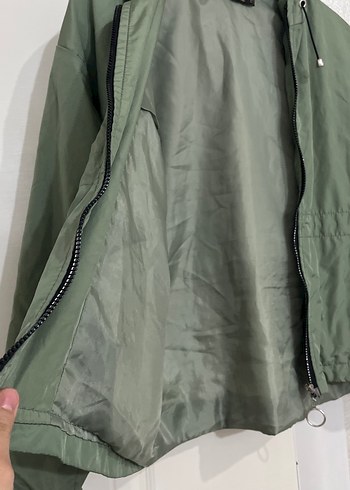 Kadın Midi Yeşil Fermuarlı Ceket - Görsel 2