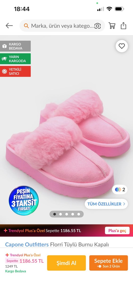 Pembe Kürklü Kadın Ev Terliği - Görsel 4