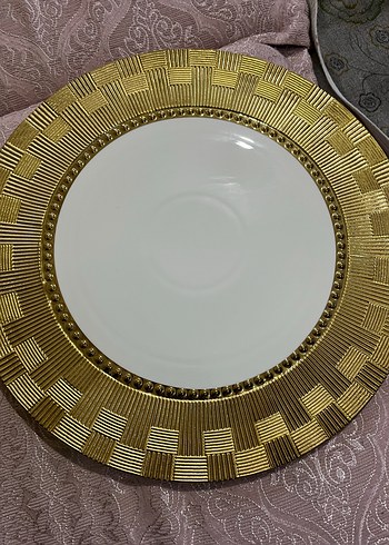 Modern Klasik Altın Renkli Tabak - Görsel 2