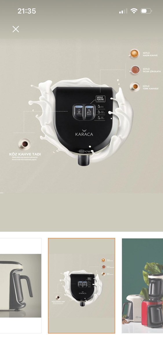 Karaca Hatır Hüps Sütlü Türk Kahve Makinesi beyaz - Görsel 3