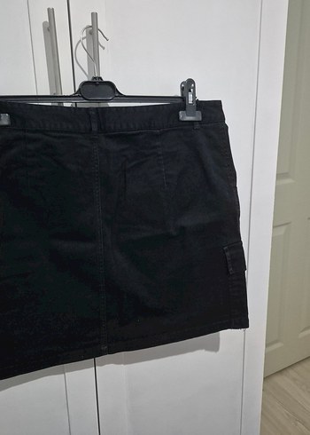 lacivert  Kemerli Mini Denim Etek - Görsel 4